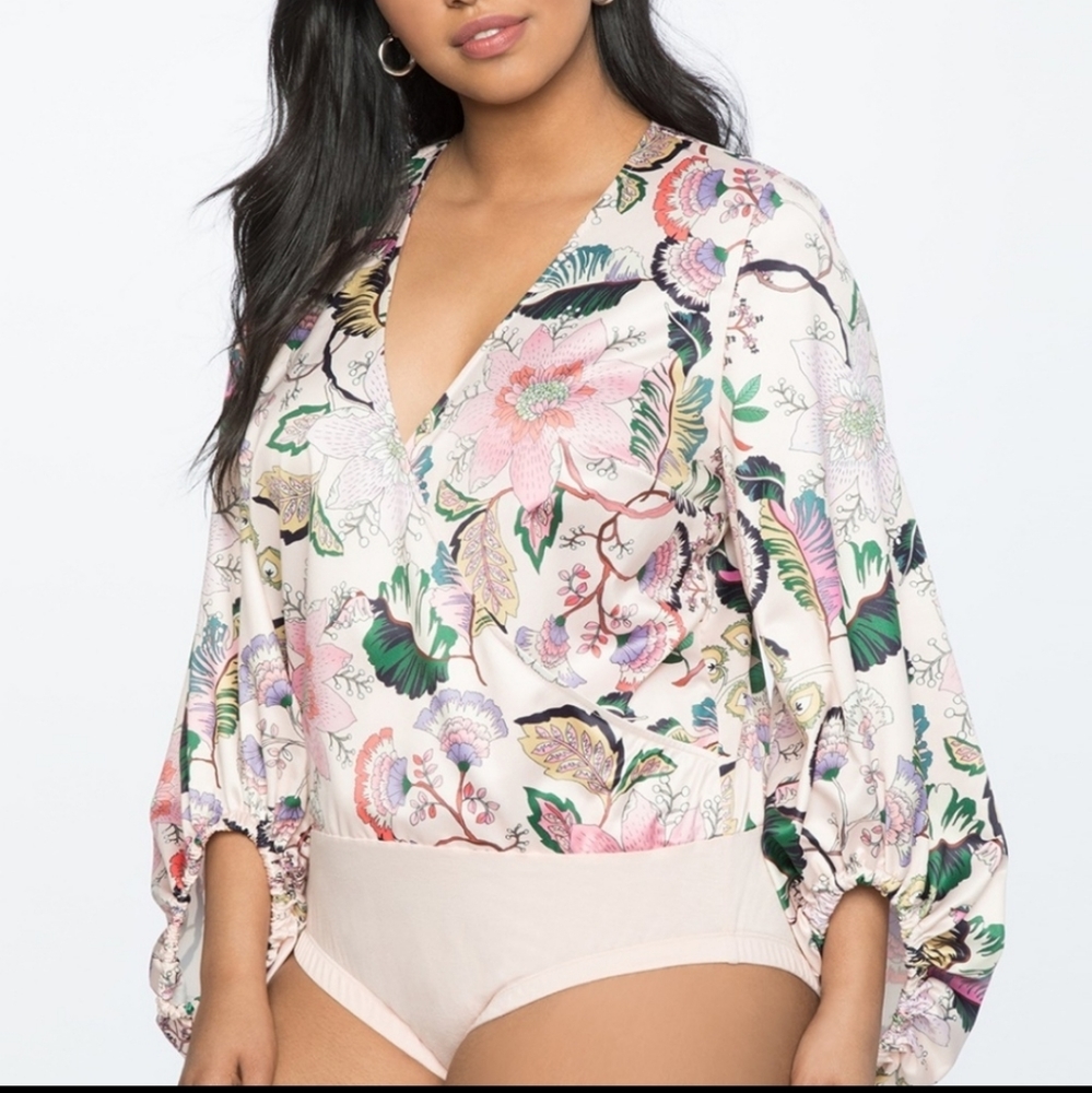 Eloquii Paisley Print Bodysuit
